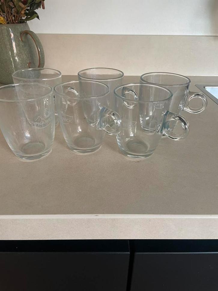 Pickwick theeglazen, Verzamelen, Glas en Borrelglaasjes, Gebruikt, Overige typen, Ophalen of Verzenden