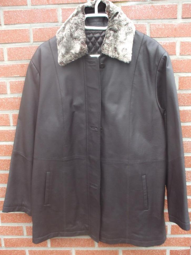 Leren Dames Jas, Kleding | Dames, Jassen | Winter, Nieuw, Maat 42/44 (L), Bruin, Ophalen of Verzenden