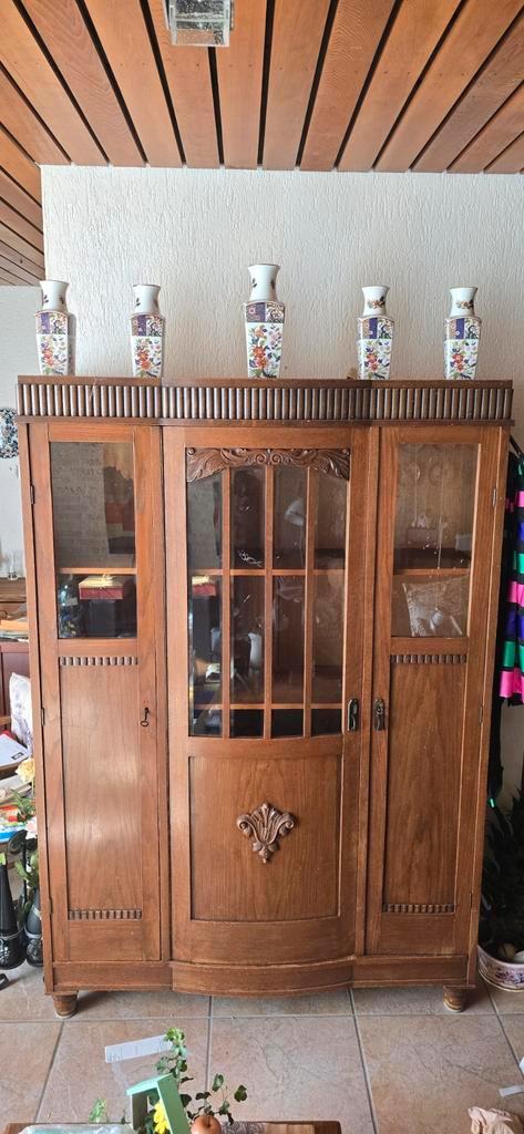 Antieke vitrinekast / boekenkast, Antiek en Kunst, Antiek | Meubels | Kasten, Ophalen