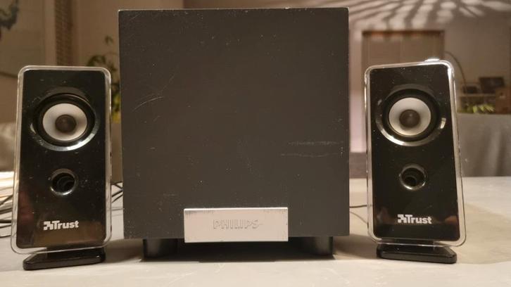 Philips PC Speakerset met Subwoofer, Audio, Tv en Foto, Luidsprekers, Gebruikt, Subwoofer, Minder dan 60 watt, Philips, Ophalen
