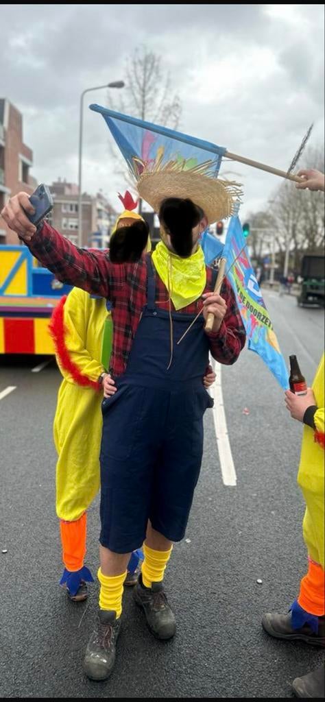 Carnavalskleding groep:Tuinbroek, Houthakkersblouse, Zakdoek, Carnaval, Overige maten, Ophalen of Verzenden, Kleding