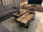 Oud Eiken Bielzen Salontafel Set Exclusief Maatwerk, Ophalen, Eikenhout, Nieuw, 50 tot 100 cm