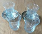 4 theeglazen, 2 onderzetters. Marokko 1988., Ophalen of Verzenden, Zo goed als nieuw, Glas, Glas of Glazen