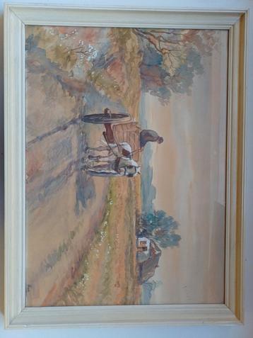 Aquarel Schilderij Landschap beschikbaar voor biedingen