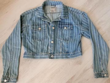 Spijkerjack. "Denim Co" streep blauw/wit. mt.40 beschikbaar voor biedingen
