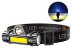 LED hoofdlamp usb oplaadbaar en 2 lichtstanden, Caravans en Kamperen, Zaklampen, Nieuw, Accu