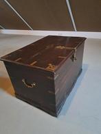 Antieke mahoniehouten dekenkist met koperen Beslag, Ophalen of Verzenden