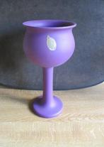 Modica paars Gouda bloempot vintage retro aardewerk, Gebruikt, Rond, Ophalen of Verzenden, Aardewerk