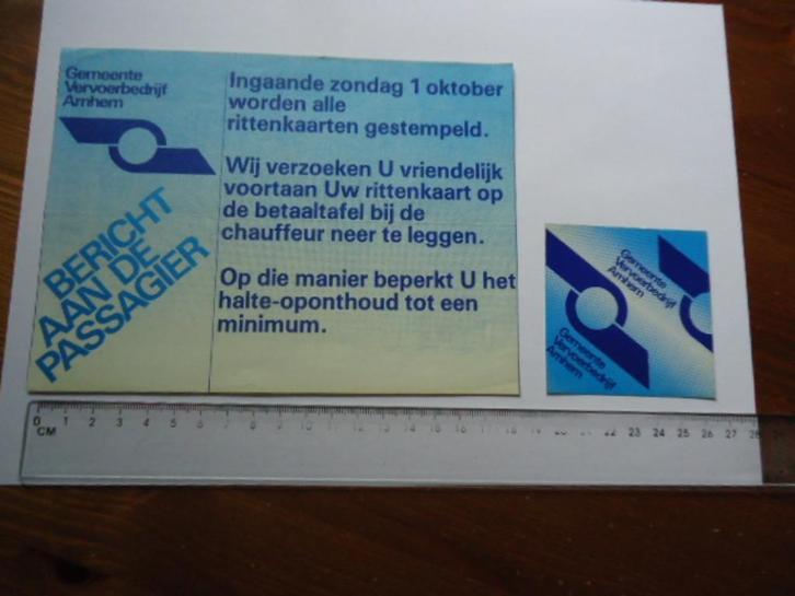 sticker oud Arnhem GVA Autobus trolley bus groot ov retro, Verzamelen, Stickers, Zo goed als nieuw, Bedrijf of Vereniging, Verzenden