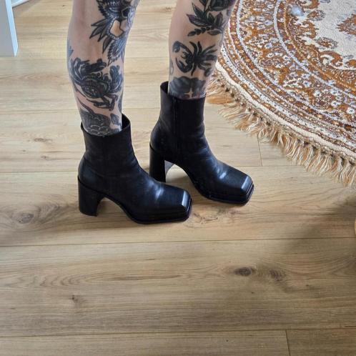Sacha leren laarzen 39, Kleding | Dames, Schoenen, Zo goed als nieuw, Hoge laarzen, Zwart, Verzenden