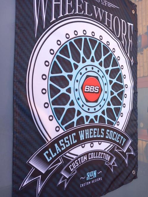 BBS BANNER 60X90 MET BEVESTIGGINGS OGEN PRACHTIGE KLEUREN, Auto diversen, Wieldoppen, Nieuw, Ophalen of Verzenden