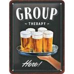 Group therapy here bier reclamebord van metaal relief deco, Info@deconoord.nl, Verzenden, Deco Noord, Nieuw