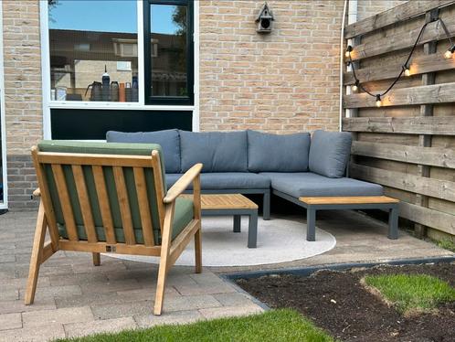 Complete tuinset/ loungeset met losse stoel Teak & antraciet, Tuin en Terras, Tuinsets en Loungesets, Zo goed als nieuw, Stoel