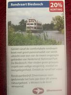 Rondvaart Biesbosch Voordeelbon, Tickets en Kaartjes, Drie personen of meer, Kortingsbon, Overige typen