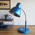 Retro bureaulamp metallic blauw bauhaus, Huis en Inrichting, Lampen | Tafellampen, Minder dan 50 cm, Gebruikt, Ophalen of Verzenden
