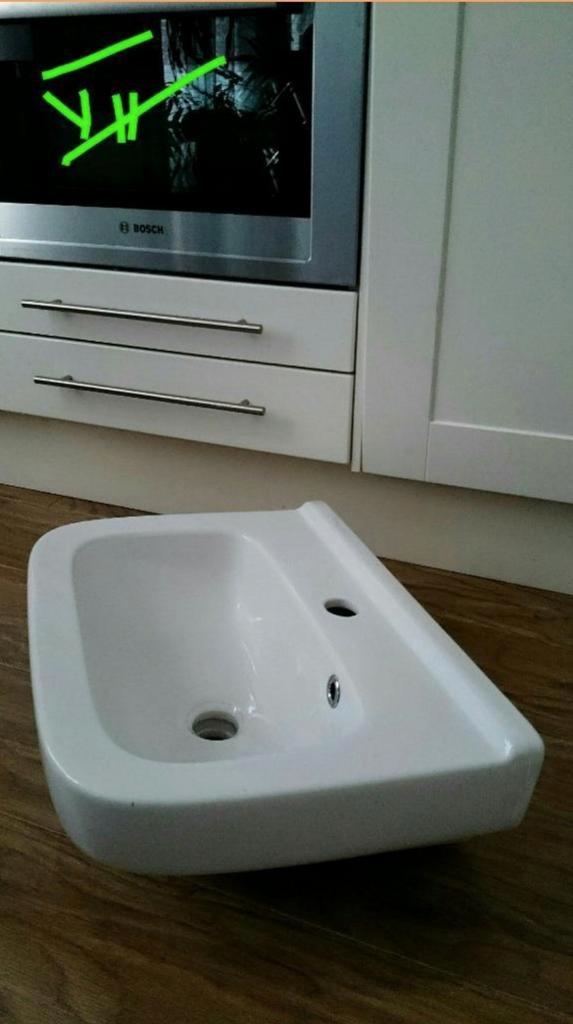 Sphinx 50 wit wastafel wasbak, Huis en Inrichting, Badkamer | Badkamermeubels, Zo goed als nieuw, Wasbak of Wastafel, 50 tot 100 cm