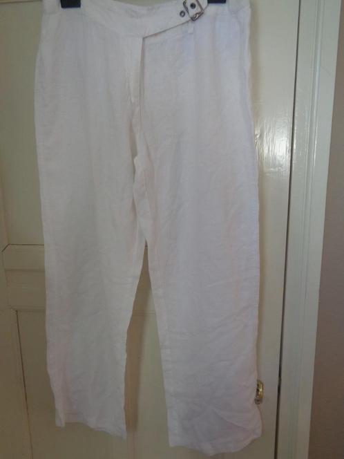 ANNA SCOTT linnen broek:mt 44, Kleding | Dames, Broeken en Pantalons, Zo goed als nieuw, Maat 42/44 (L), Wit, Lang, Ophalen of Verzenden