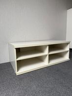 Wit TV meubel, Ophalen, Gebruikt, 100 tot 150 cm, Eikenhout