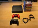 Sony PS4 Slim 500 GB met diverse games, Met 2 controllers, Ophalen of Verzenden, Zo goed als nieuw, Slim