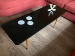 Vintage salontafel met zwart blad, Ophalen, 50 tot 100 cm, Rond, Zo goed als nieuw