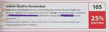 Indoor Skydive Roosendaal 25% kortingsbon   beschikbaar voor biedingen