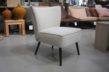 Mooie stoffen fauteuil cocktail salon grove stof naturel  beschikbaar voor biedingen