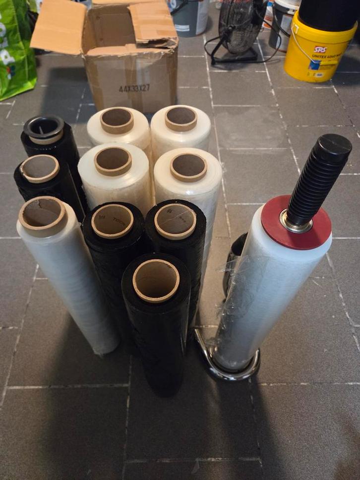 Handwikkelfolie + Afroller - 11 Rollen, Zakelijke goederen, Partijgoederen en Retail | Verpakking en Verzending, Ophalen of Verzenden
