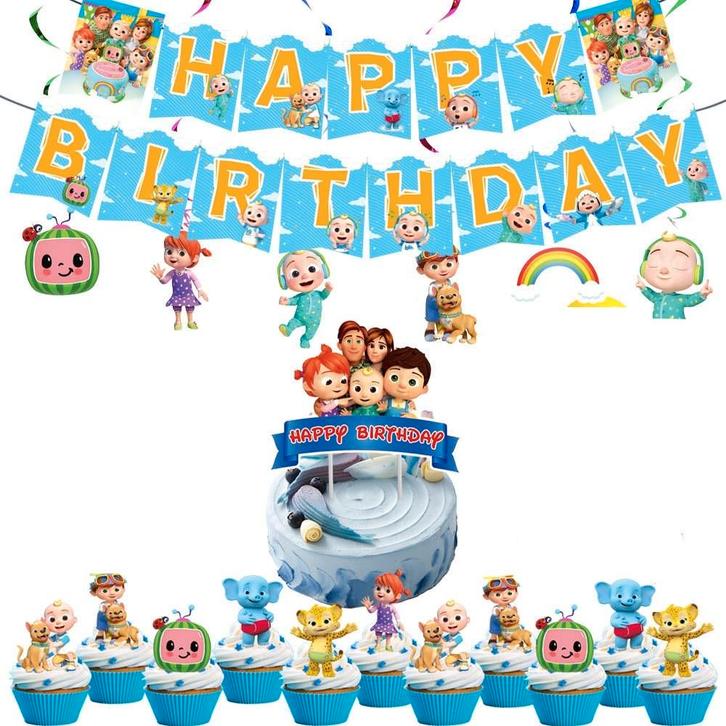 Cocomelon - Verjaardag Versiering - Birthday Decoration, Hobby en Vrije tijd, Feestartikelen, Nieuw, Versiering, Verjaardag, Ophalen of Verzenden