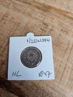 1/2 gulden uit 1847, Postzegels en Munten, Munten | Nederland, ½ gulden, Zilver, Ophalen of Verzenden, Koning Willem II
