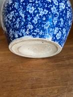 Grote bloempot blauw wit, Tuin en Terras, Bloempotten, 25 tot 40 cm, Rond, Ophalen of Verzenden, Zo goed als nieuw