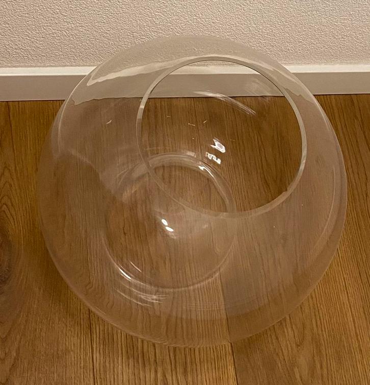 Mooie, grote glazen bolvaas, Huis en Inrichting, Woonaccessoires | Vazen, Overige kleuren, Minder dan 50 cm, Glas, Ophalen