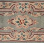 Handmade Aubusson roses light blue tapijt wol 62x120cm, Gebruikt, 100 tot 150 cm, ., Crème