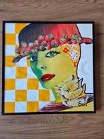 Schilderij 'Vrouw met aardbeienhoed', Antiek en Kunst, Kunst | Schilderijen | Klassiek, Ophalen of Verzenden