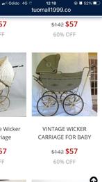 GEVRAAGD Antiek oud vintage Lloyd loom kinderwagen, Ophalen