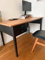 IKEA Desk with 2 Drawers – Wooden Top – Black Frame, Ophalen, Zo goed als nieuw