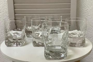 6 mooie (NIEUWE!) whisky/sap/water glazen (kadotip!) beschikbaar voor biedingen