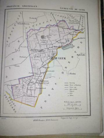 23/ De Leek/ Zevenhuizen/ Oostwolde/ Litho 1867 Kuyper GRO beschikbaar voor biedingen