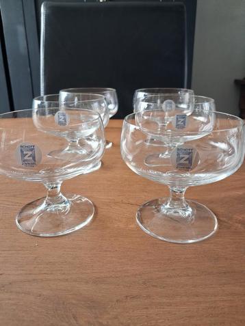 SCHOTT ZWIESEL 6 mooie  kristallen coupe glazen beschikbaar voor biedingen