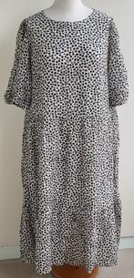 H&M ecru langere jurk met zwarte bloemetjes mt. XL, H&M, Overige kleuren, Maat 46/48 (XL) of groter, Ophalen of Verzenden