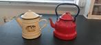 Twee Vintage Emaille Potjes, Antiek en Kunst, Antiek | Emaille, Ophalen