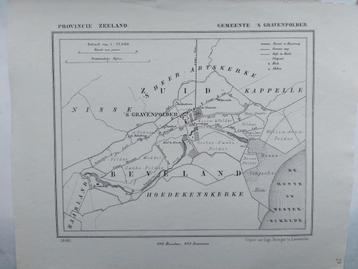 23 / 's Gravenpolder Hoedekenskerke Litho uit 1866 J. Kuyper beschikbaar voor biedingen