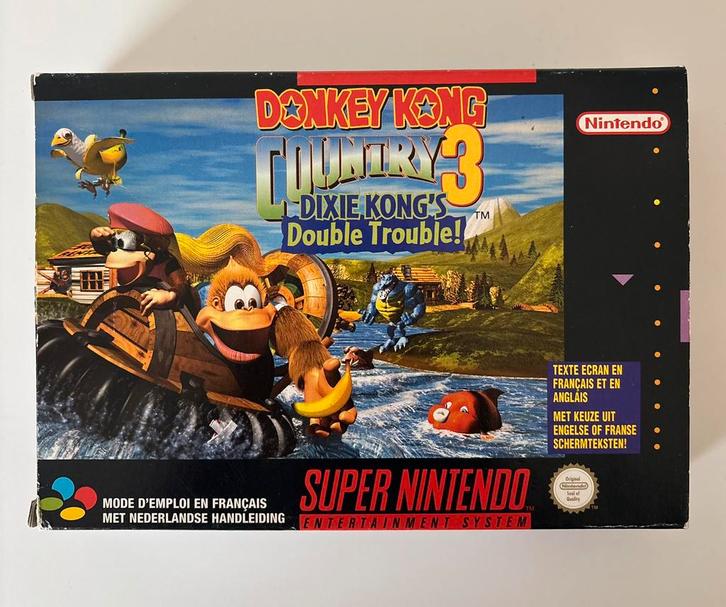 SNES Donkey Kong Country 3 –Compleet in doos met handleiding, Spelcomputers en Games, Games | Nintendo Super NES, Zo goed als nieuw
