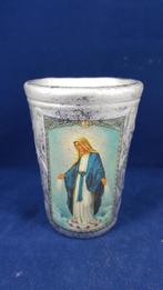 Vintage kerstdecoratie: kaars in aardewerk potje Maria. W3, Tweedehands verkoop, Tweedehands verkoop, Gebruikt, Ophalen of Verzenden