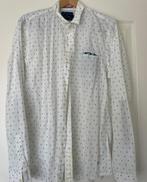 Scotch & Soda wit / blauw overhemd maat XL, Wit, Ophalen of Verzenden, Zo goed als nieuw, Halswijdte 43/44 (XL)