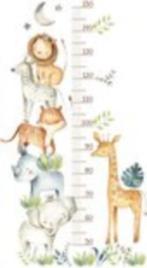 Jungle groeimeter - muurstickers olifant / giraffe / leeuw, Kinderen en Baby's, Ophalen of Verzenden, Nieuw, Wanddecoratie