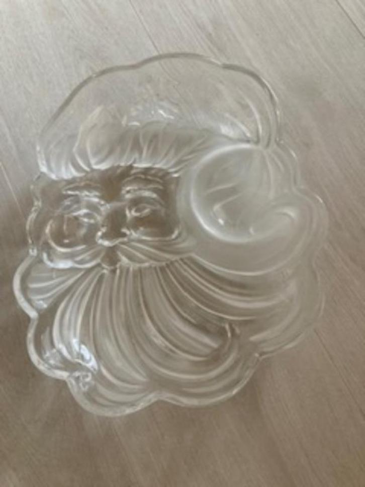 Grote, mooie diepe kerstman schaal uit glas 40 lang, Diversen, Kerst, Nieuw, Ophalen