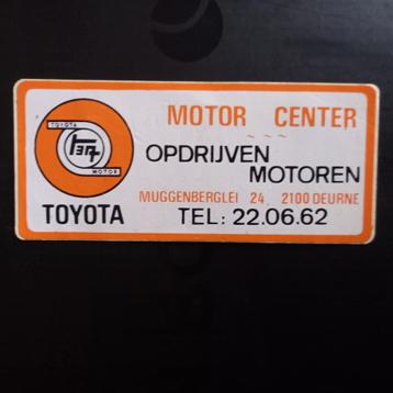 Sticker.  MOTOR CENTER OPDRIJVEN MOTOREN. DEURNE.  beschikbaar voor biedingen