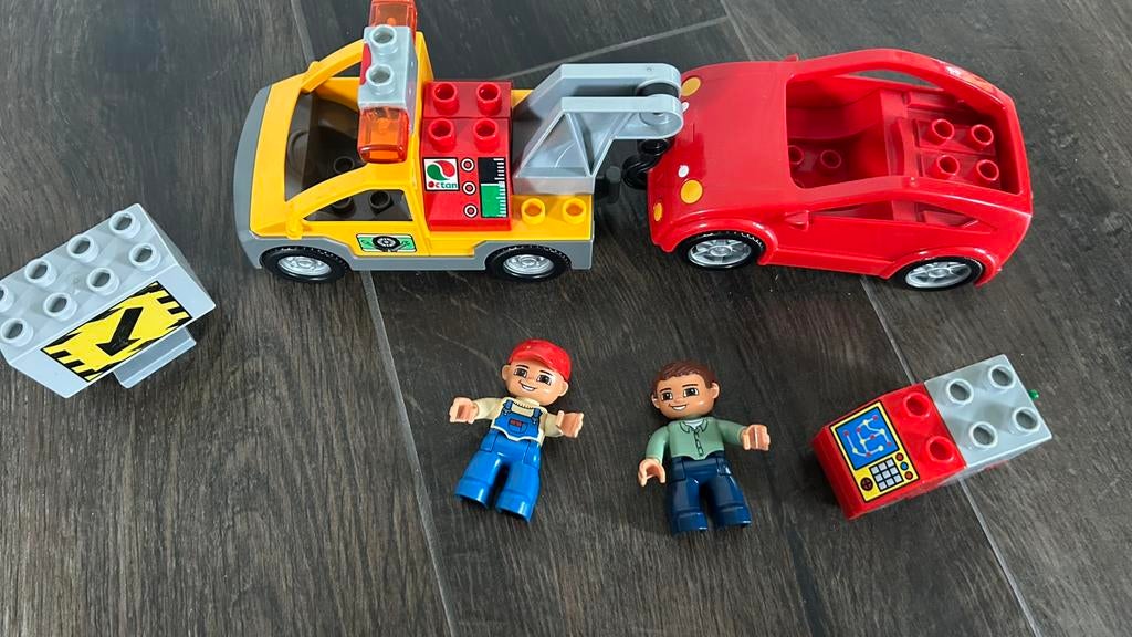 Duplo sleepauto compleet met auto en poppetjes, Ophalen of Verzenden, Gebruikt