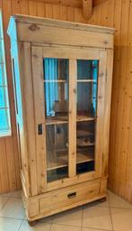 Vitrinekast Antiek grenen met geslepen facetglas, Antiek en Kunst, Antiek | Meubels | Kasten, Ophalen