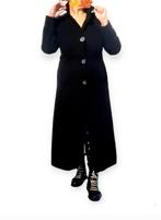 zwarte lange jas. 100% wol maat:42, Kleding | Dames, Jumpsuits, Maat 42/44 (L), Zo goed als nieuw, Zwart, Verzenden